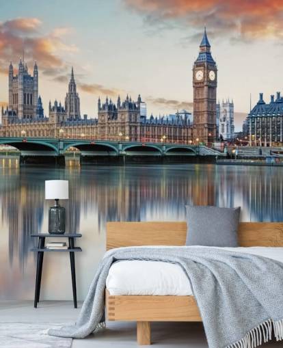 aanpasbare London skyline behangmuurschildering genaamd London voor slaapkamers en woonkamers