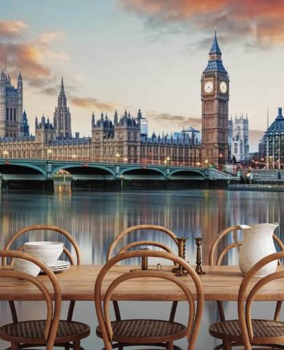 personalisierbares Tapetentapete London Skyline mit dem Namen London für Schlafzimmer und Wohnzimmer