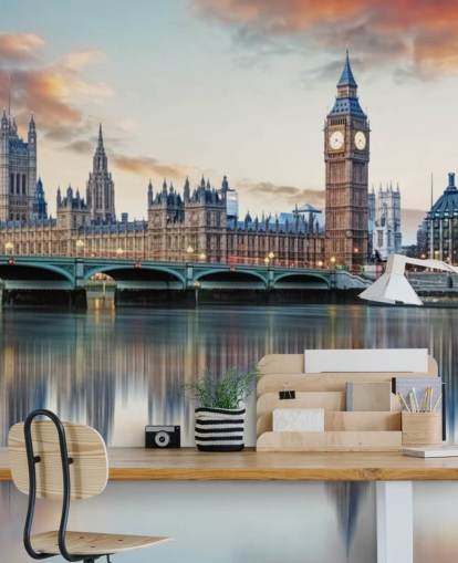 carta da parati murale personalizzabile con lo skyline di Londra chiamato London per camere da letto e salotti