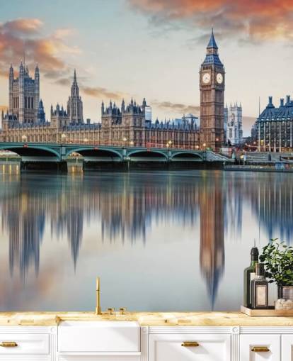 aanpasbare London skyline behangmuurschildering genaamd London voor slaapkamers en woonkamers