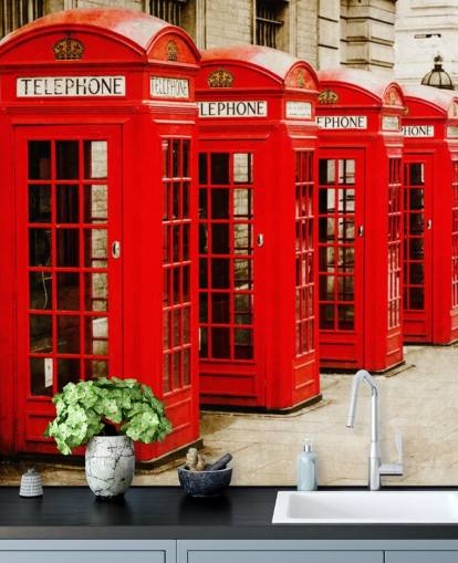 Rote Telefonzellen Tapete