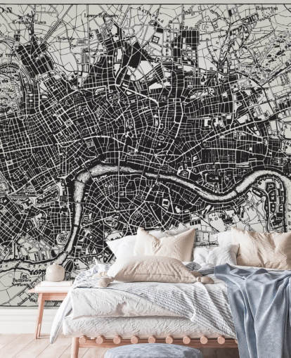 Historisk karta över Londons väggmålning Historisk karta över Londons väggmålning
