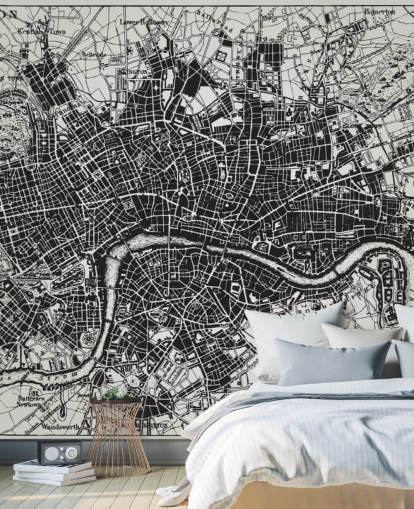 Historische kaart van de muurschildering van Londen