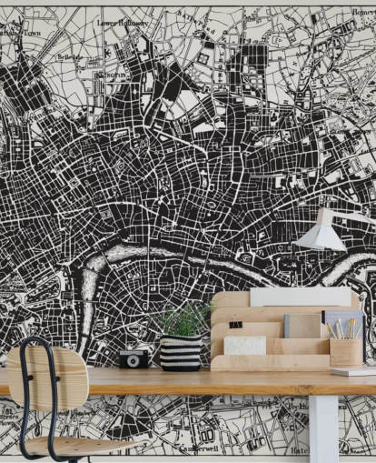 Historische Landkarte von London Wandgemälde