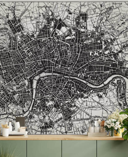 Historische kaart van de muurschildering van Londen