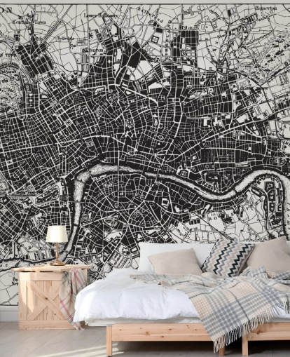 Historische Landkarte von London Wandgemälde