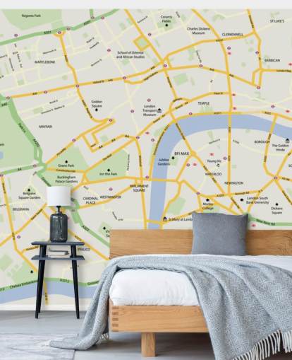 Carta da parati stradale con mappa