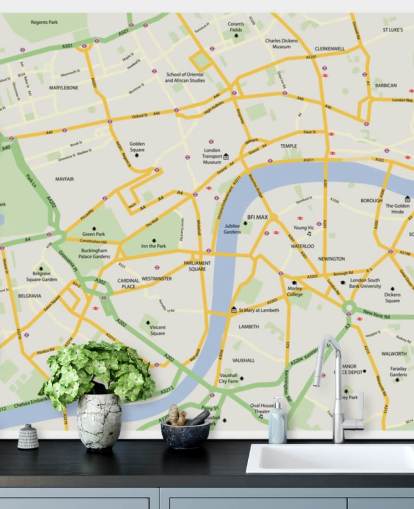 Londoner Karte Straßen-Tapete