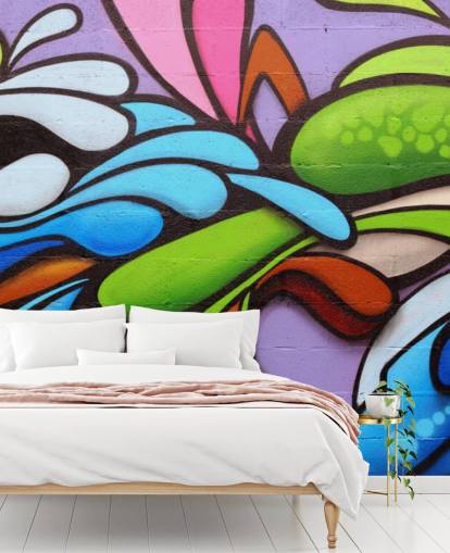 Papel pintado Grafiti con formas coloridas