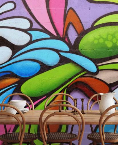 Farbenfrohe Formen Graffiti Fototapete