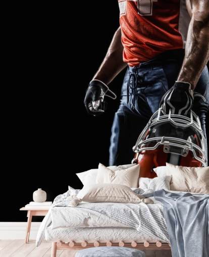 dark NFL wallpaper mural called American Football Sportsman for teen's bedrooms and sports clubs dark NFL wallpaper mural called American Football Sportsman for teen's bedrooms and sports clubs