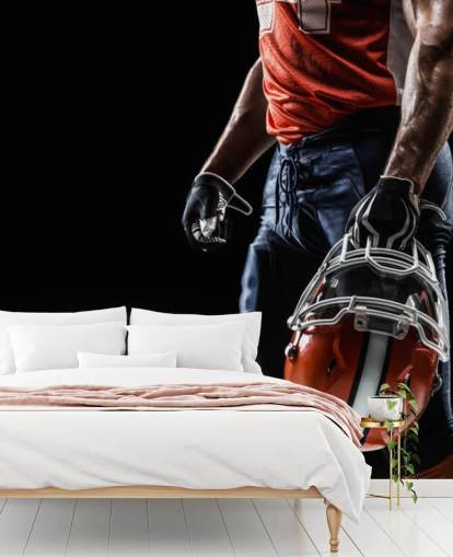 mural oscuro de papel pintado de la NFL llamado American Football Sportsman para dormitorios de adolescentes y clubes deportivos mural oscuro de papel pintado de la NFL llamado American Football Sportsman para dormitorios de adolescentes y clubes deportivos