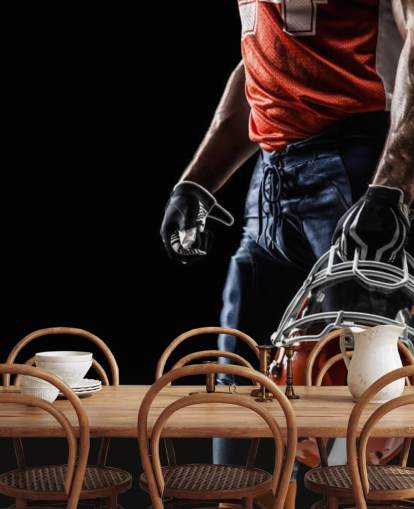 dark NFL wallpaper mural called American Football Sportsman for teen's bedrooms and sports clubs dark NFL wallpaper mural called American Football Sportsman for teen's bedrooms and sports clubs