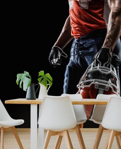 dark NFL wallpaper mural called American Football Sportsman for teen's bedrooms and sports clubs dark NFL wallpaper mural called American Football Sportsman for teen's bedrooms and sports clubs