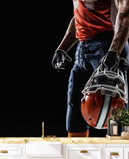 mørkt NFL tapetmaleri kaldet American Football Sportsman til teenagers soveværelser og sportsklubber mørkt NFL tapetmaleri kaldet American Football Sportsman til teenagers soveværelser og sportsklubber