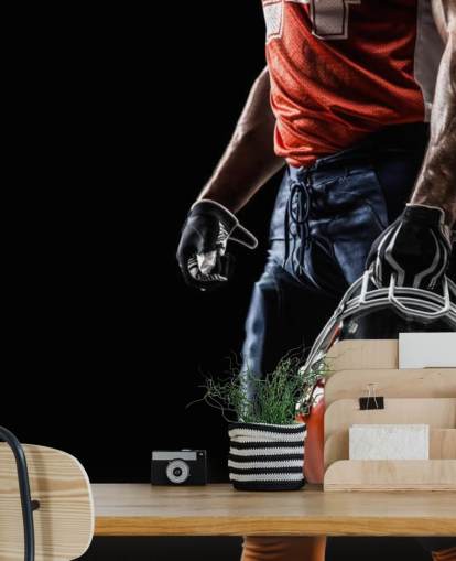 dunkles NFL-Tapeten-Wandbild namens American Football Sportsman für Jugendzimmer und Sportvereine