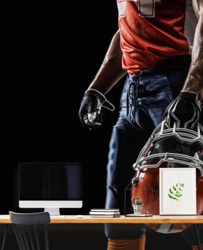 dunkles NFL-Tapeten-Wandbild namens American Football Sportsman für Jugendzimmer und Sportvereine