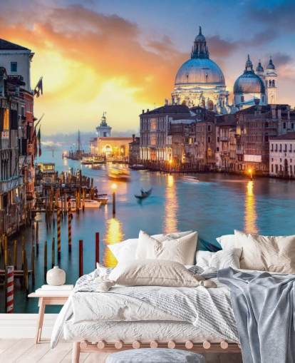 goldener Sonnenuntergang in Venedig Tapete