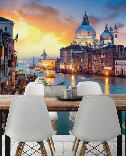 goldener Sonnenuntergang in Venedig Tapete