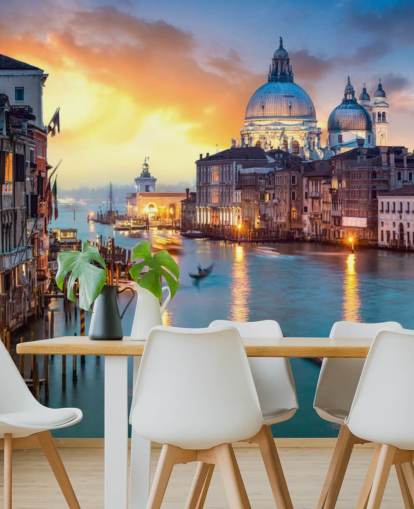 gouden zonsondergang in venetië behang gouden zonsondergang in venetië behang