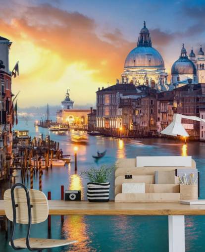 golden sunset in venice wallpaper