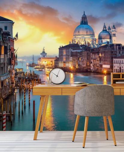 golden sunset in venice wallpaper