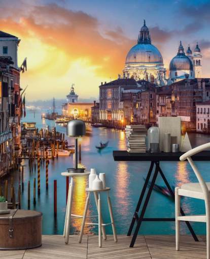 gylden solnedgang i Venezia tapet