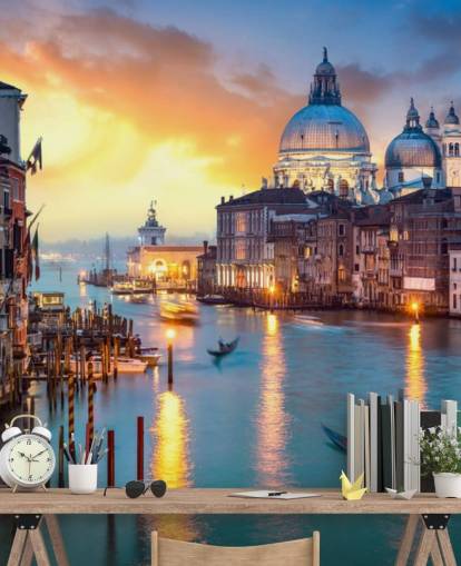 golden sunset in venice wallpaper