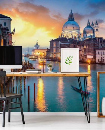 carta da parati golden sunset in venice