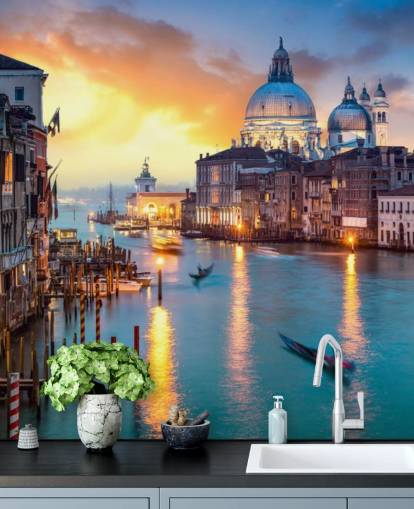 golden sunset in venice wallpaper