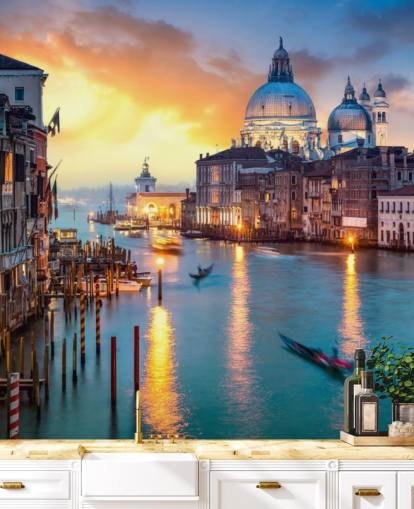 gylden solnedgang i Venezia tapet
