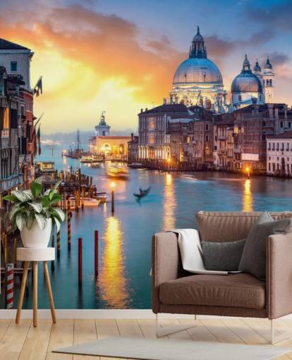 gyldne solnedgang i Venedig tapet