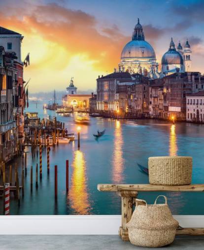 gyllene solnedgång i Venedig tapeter