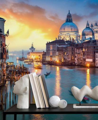 golden sunset in venice wallpaper