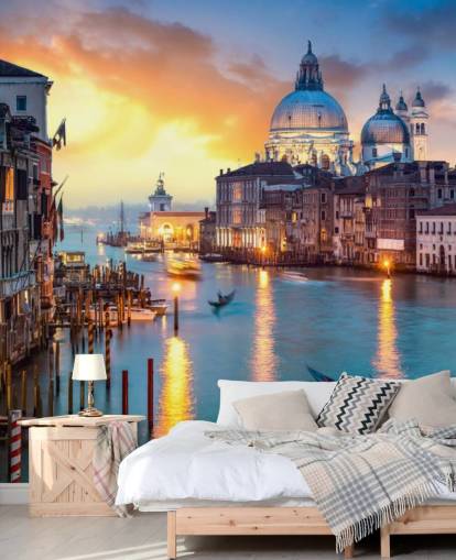 goldener Sonnenuntergang in Venedig Tapete