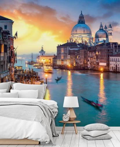 gyllene solnedgång i Venedig tapeter