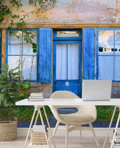 old blue doors wallpaper
