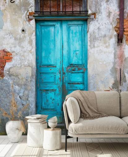 Oude blauwe houten deur Old Blue Wooden Door Wallpaper Oude blauwe houten deur Old Blue Wooden Door Wallpaper