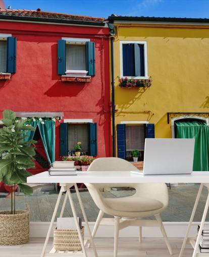 Case colorate sull'isola di Burano Colourful Burano Island Houses Wallpaper 