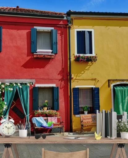 Farverige Burano Island Huse Colourful Burano Island Houses Wallpaper Farverige Burano Island Huse Colourful Burano Island Houses Wallpaper