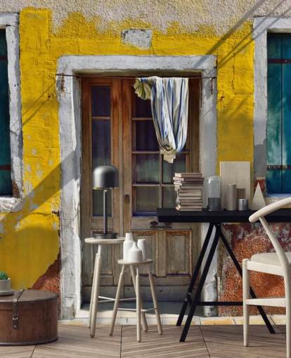 carta da parati gialla casa italiana
