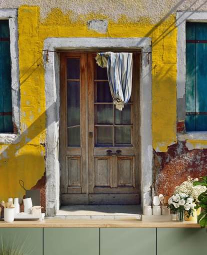 gelbe italienische Hausfront Tapete gelbe italienische Hausfront Tapete