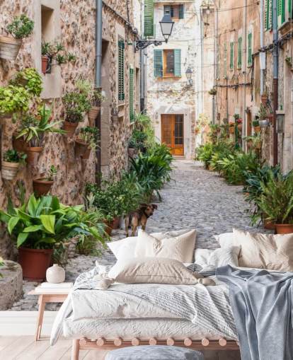 Calle Valldemossa, Mallorca Valldemossa Street Mallorca Wallpaper 
