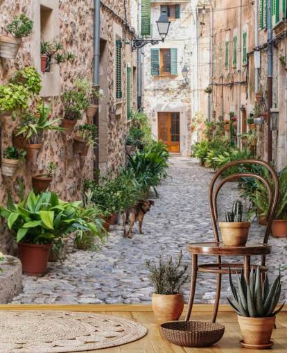 Rue Valldemossa, Majorque Valldemossa Street Mallorca Wallpaper Rue Valldemossa, Majorque Valldemossa Street Mallorca Wallpaper