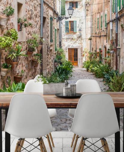 Calle Valldemossa, Mallorca Valldemossa Street Mallorca Wallpaper 