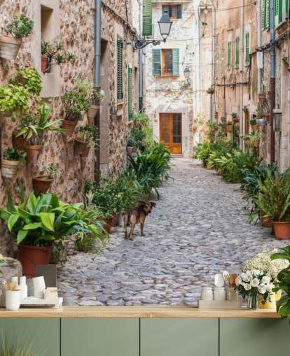 Rua Valldemossa, Maiorca Valldemossa Street Mallorca Wallpaper 