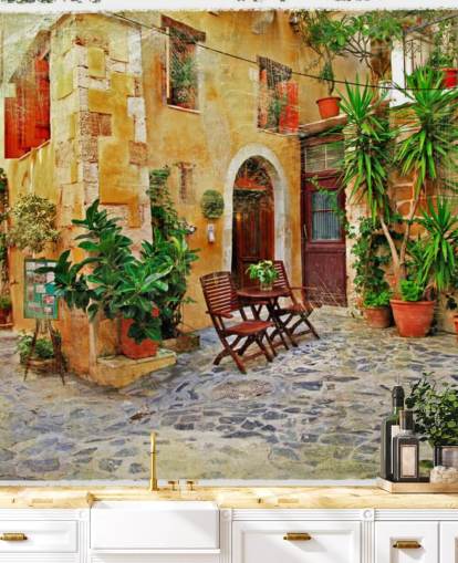 Chania,Crete- old charming streets Chania Crete Wallpaper 