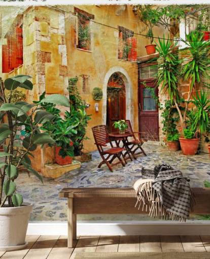 Chania, Kreta- oude charmante straatjes Chania Crete Wallpaper 