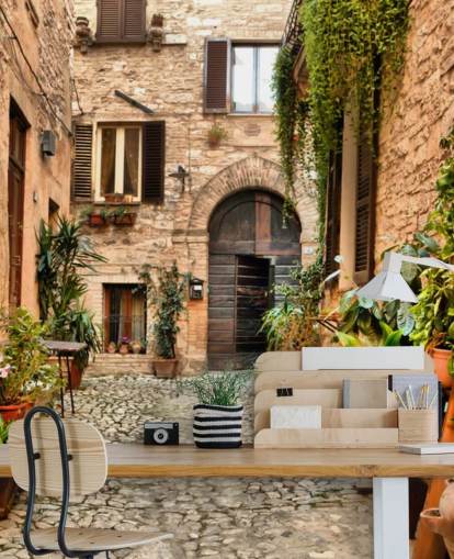 Rustika hus i Perugia Bakgrund Rustika hus i Perugia Bakgrund