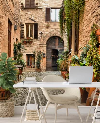 Rustikke hus i Perugia Bakgrunn